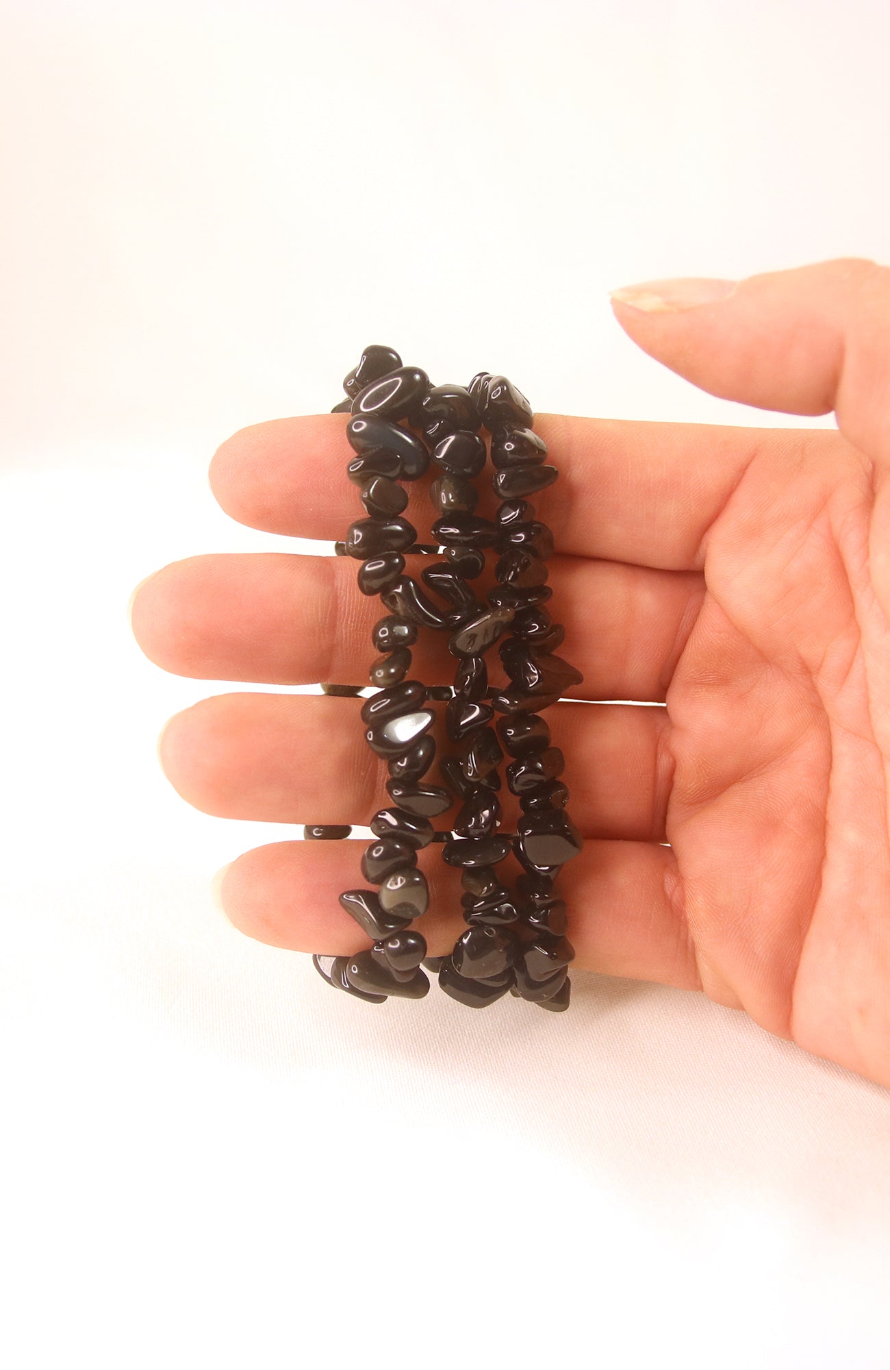 Black Obsidian Chip Bracelet